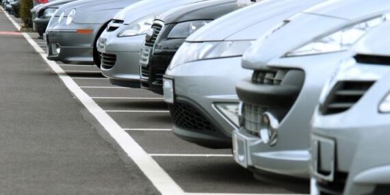 Cars parked in a car park